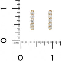 14K Yellow Gold 10 Stone Diamond Huggie Earrings