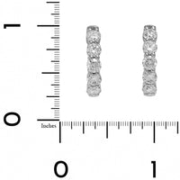 14K White Gold 10 Stone Diamond Huggie Earrings
