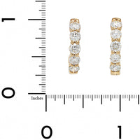 14K Yellow Gold 10 Stone Diamond Huggie Earrings