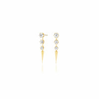 Sorellina 18K Yellow Gold Mini Quill Diamond Drop Earrings