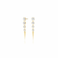 Sorellina 18K Yellow Gold Small Quill Diamond Drop Earrings