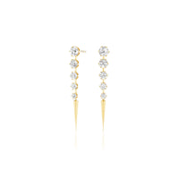 Sorellina 18K Yellow Gold Medium Quill Diamond Drop Earrings