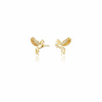 Sorellina 18K Yellow Gold Pegasus Diamond Stud Earrings