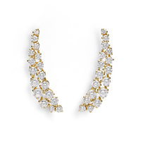 Leo Pizzo 18K Yellow Gold Prong Set Round Diamond Climber Earrings