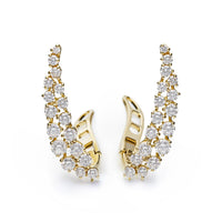 Leo Pizzo 18K Yellow Gold Prong Set Round Diamond Climber Earrings