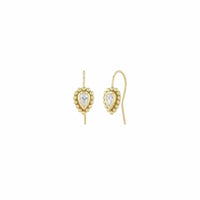 Zoe Chicco 14K Yellow Gold Beaded Pear Shaped Diamond Drop Earrings