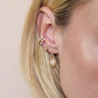 Zoe Chicco 14K Yellow Gold Beaded Pear Shaped Diamond Drop Earrings