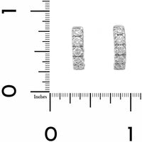 14K White Gold 5 Stone Diamond Huggie Earrings