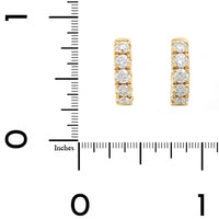 14K Yellow Gold 5 Stone Round Diamond Huggie Earrings
