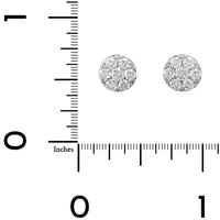 14K White Gold Diamond Cluster Stud Earrings