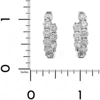 14K White Gold Inside Out Round Diamond Hoop Earrings
