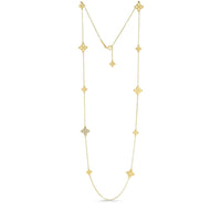 Roberto Coin 18K Yellow and White Gold Princess Flower Diamond Station Necklace