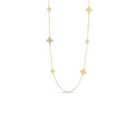 Roberto Coin 18K Yellow and White Gold Princess Flower Diamond Station Necklace