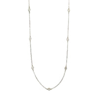 14K White Gold Diamonds By The Yard Necklace