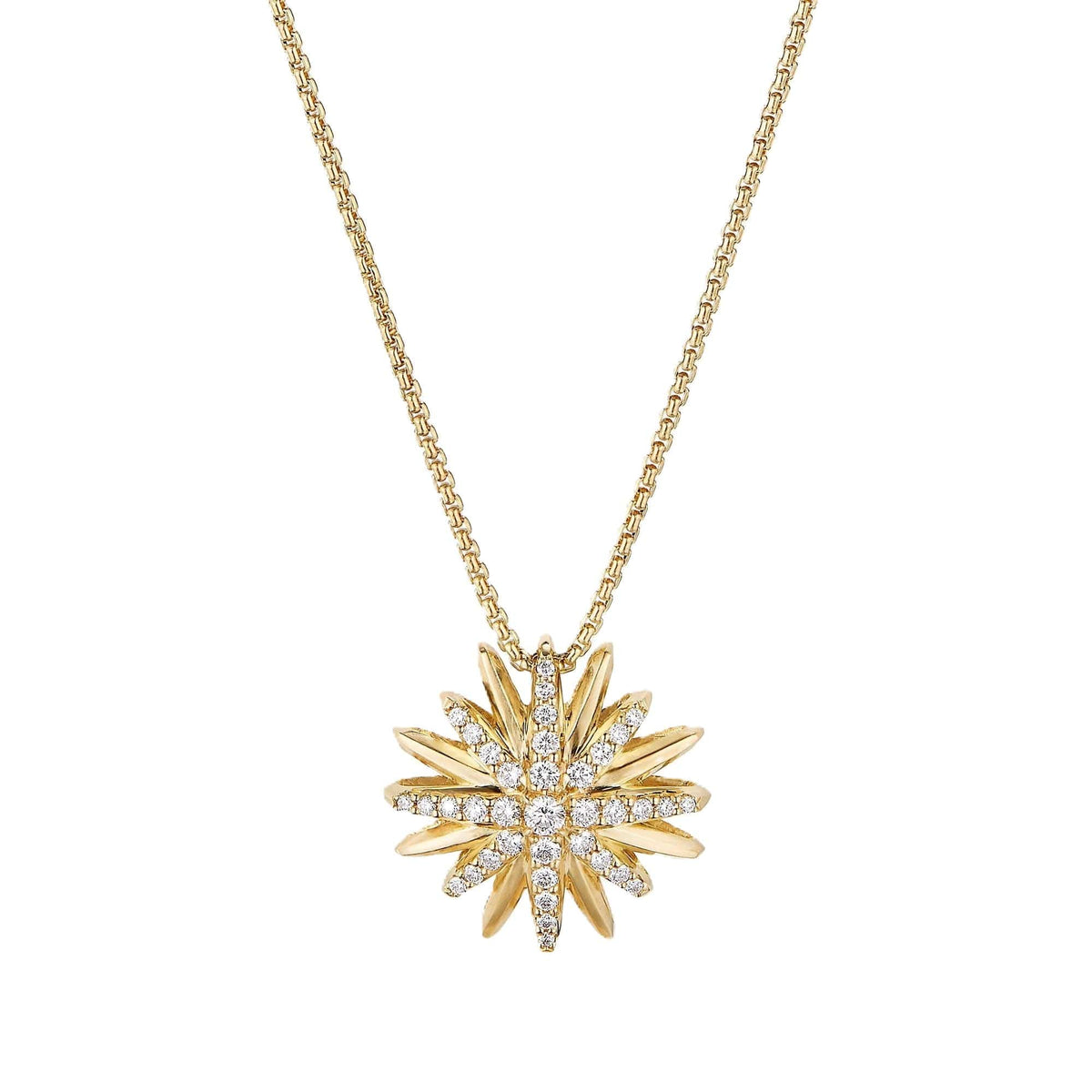 Starburst Pendant Necklace in 18K Yellow Gold with Diamonds