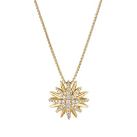 Starburst Pendant Necklace in 18K Yellow Gold with Diamonds