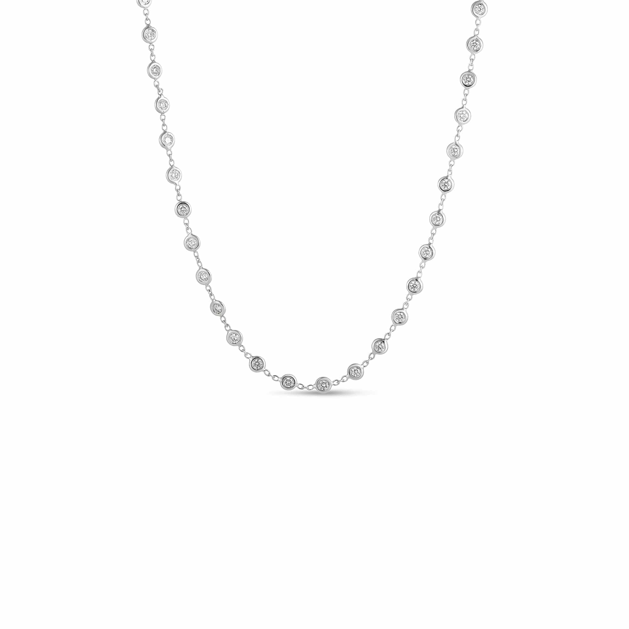 Roberto Coin 18K White Gold Diamond Mini Station Necklace