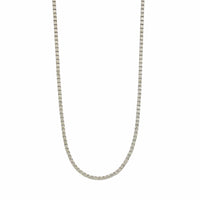 18K White Gold 4 Prong 16" Diamond Line Necklace