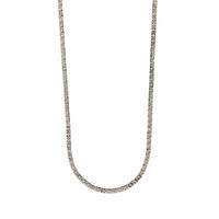 18K White Gold 4 Prong 16" Diamond Line Necklace