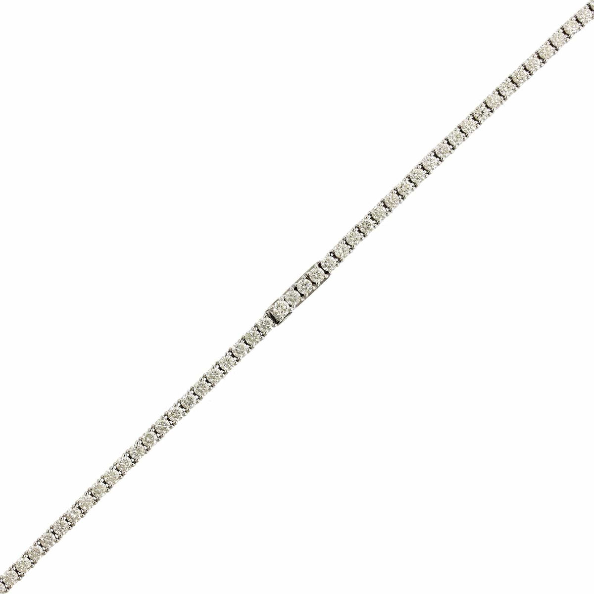 18K White Gold 4 Prong 16" Diamond Line Necklace