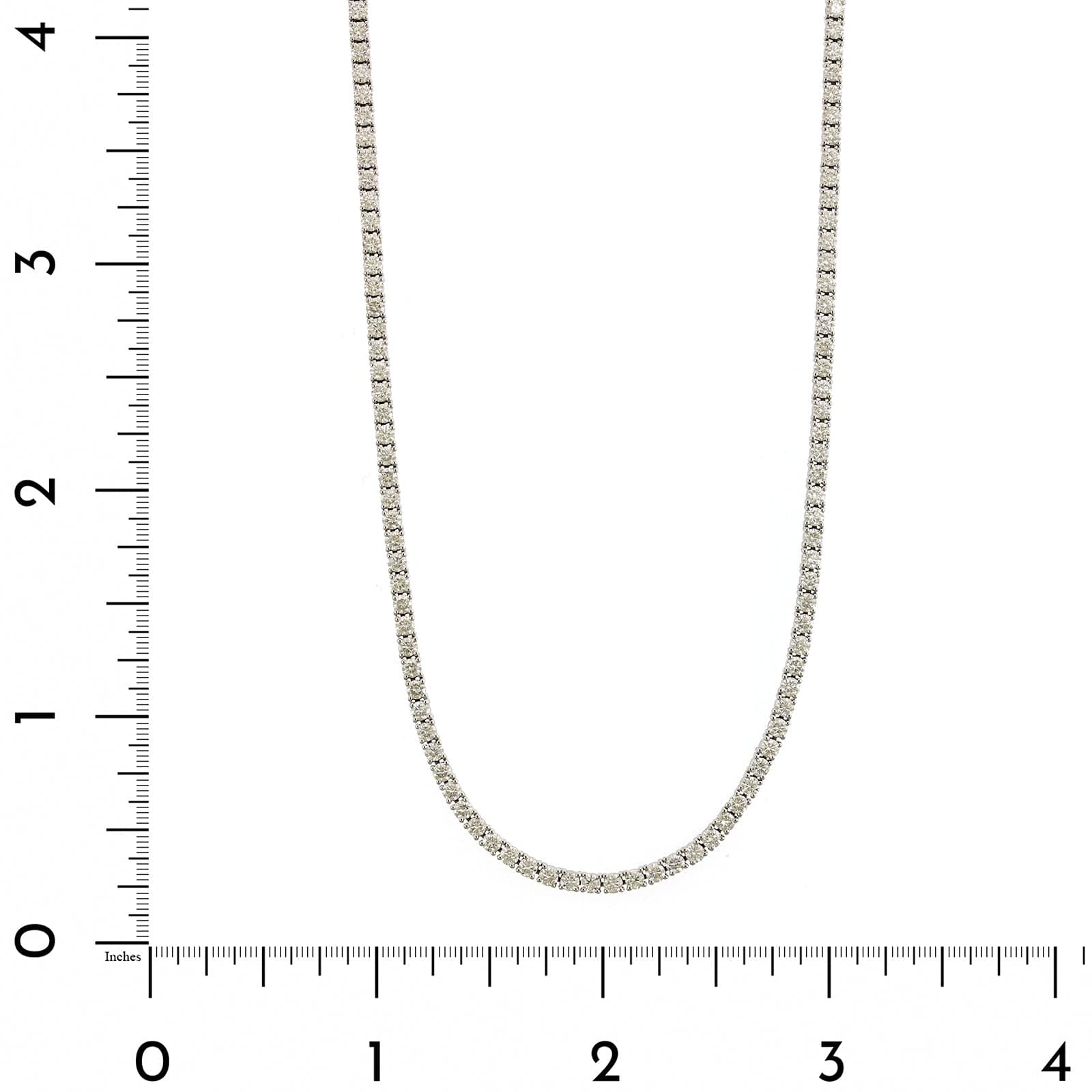 18K White Gold 4 Prong 16" Diamond Line Necklace