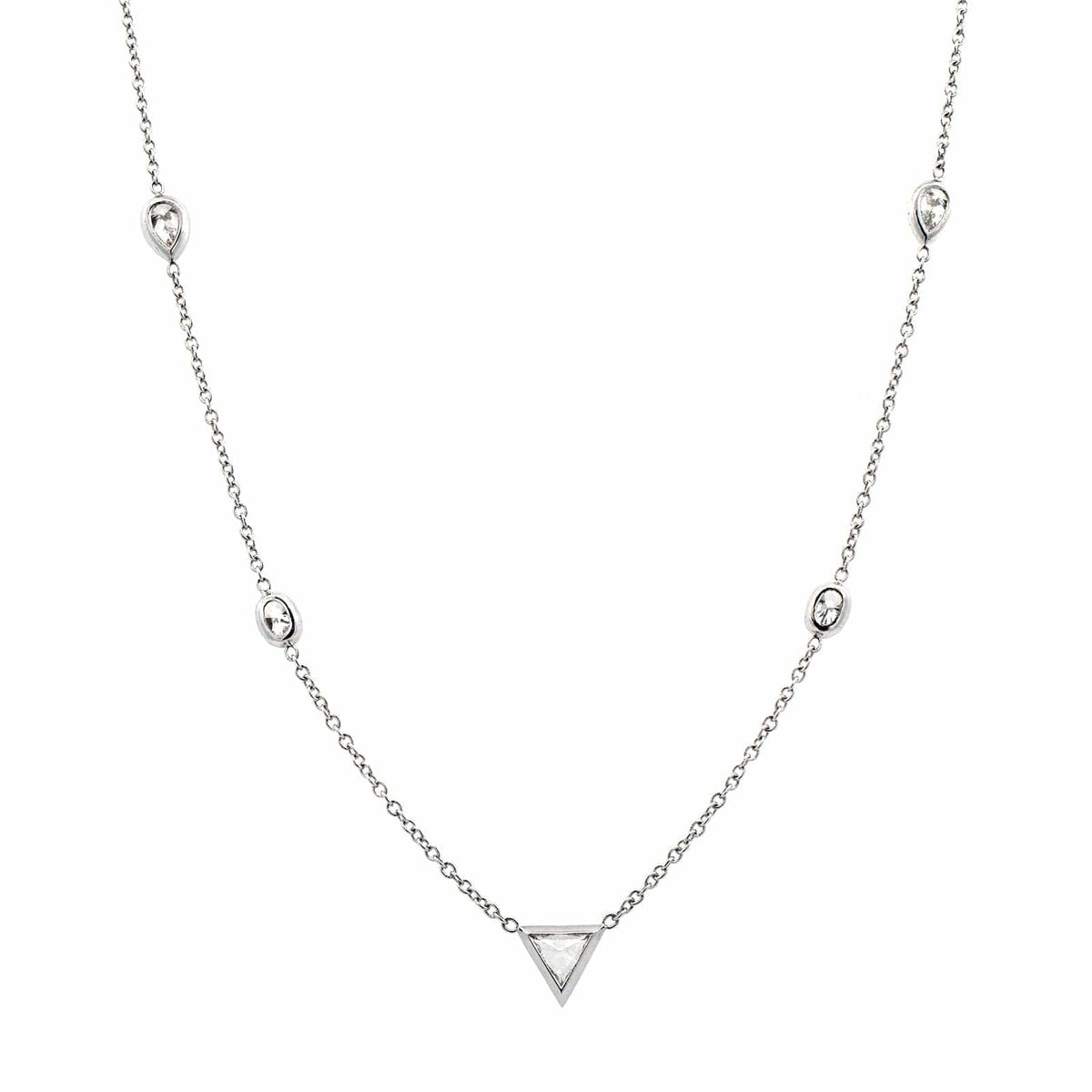 18K White Gold Diamond by The Yard Necklace