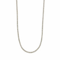 18K White Gold 4 Prong 18" Diamond Line Necklace