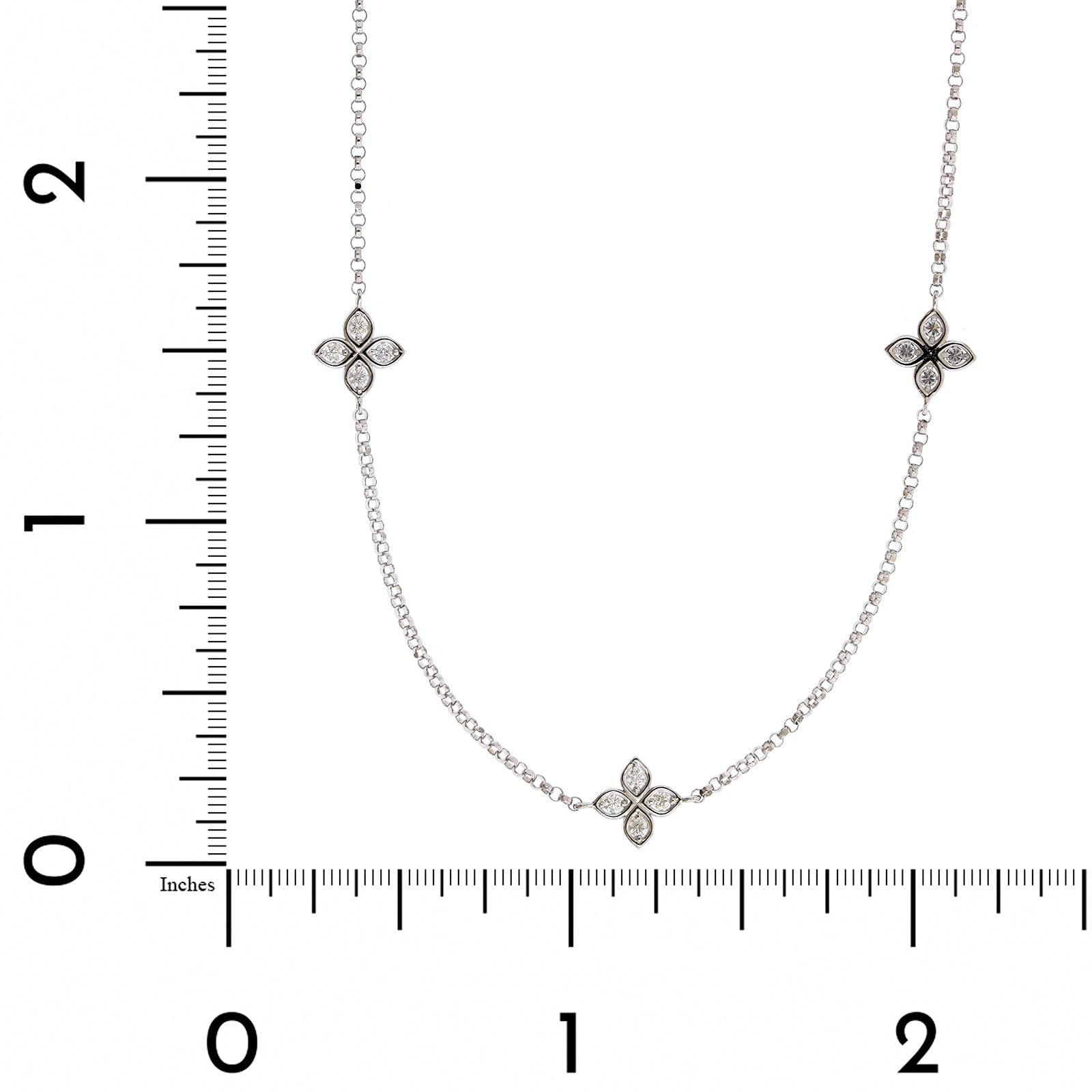 Roberto Coin 18K White Gold 5 Station "Love by The Inch" Diamond Necklace