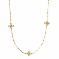 Roberto Coin 18K Yellow Gold 5 Station "Love by The Inch" Diamond Necklace