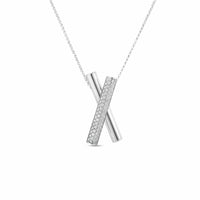 Roberto Coin 18K White Gold Domino Diamond Crossover Necklace
