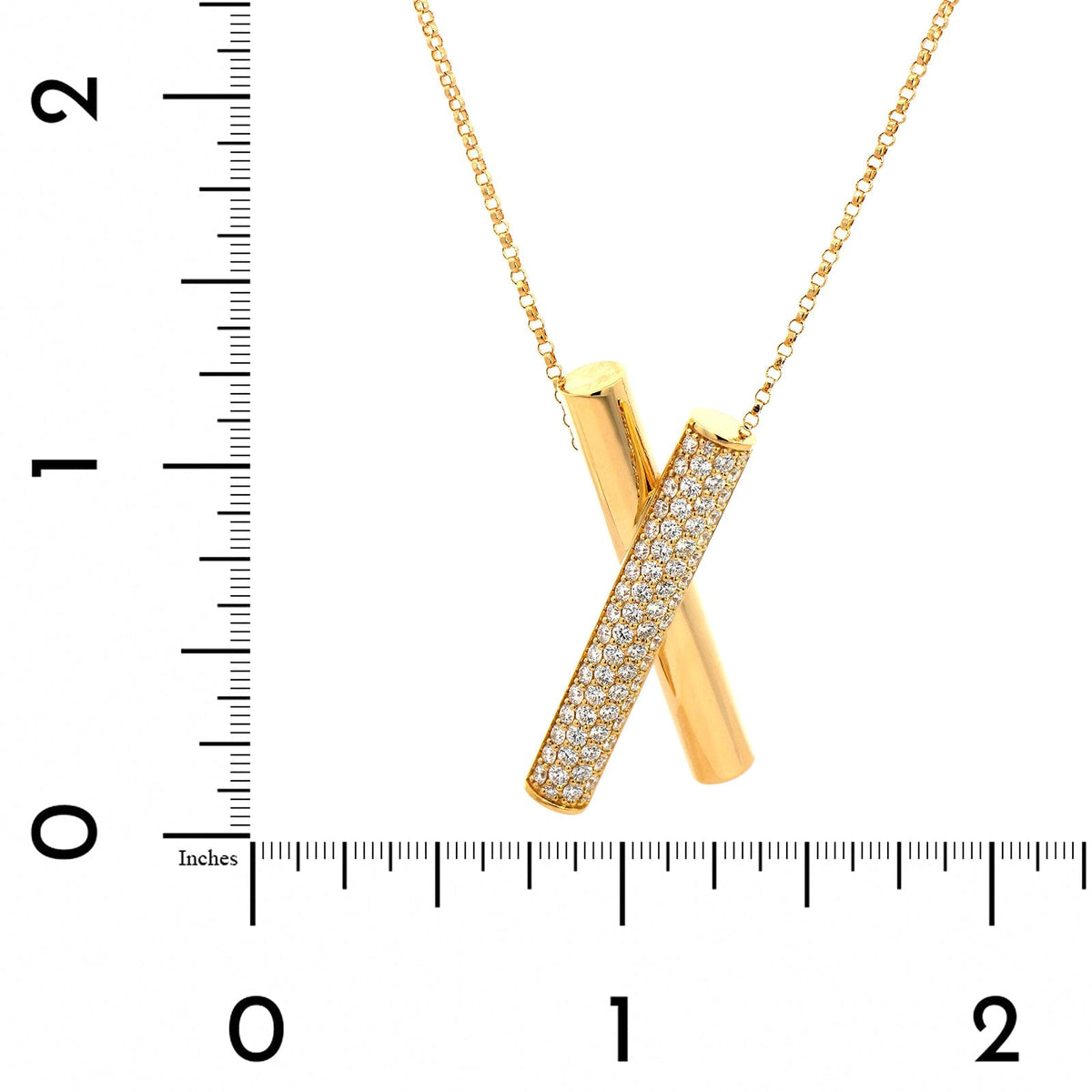 Roberto Coin 18K Yellow Gold Domino Diamond Crossover Necklace