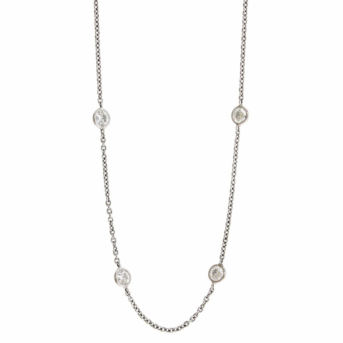 Platinum Diamond By The Yard Necklace