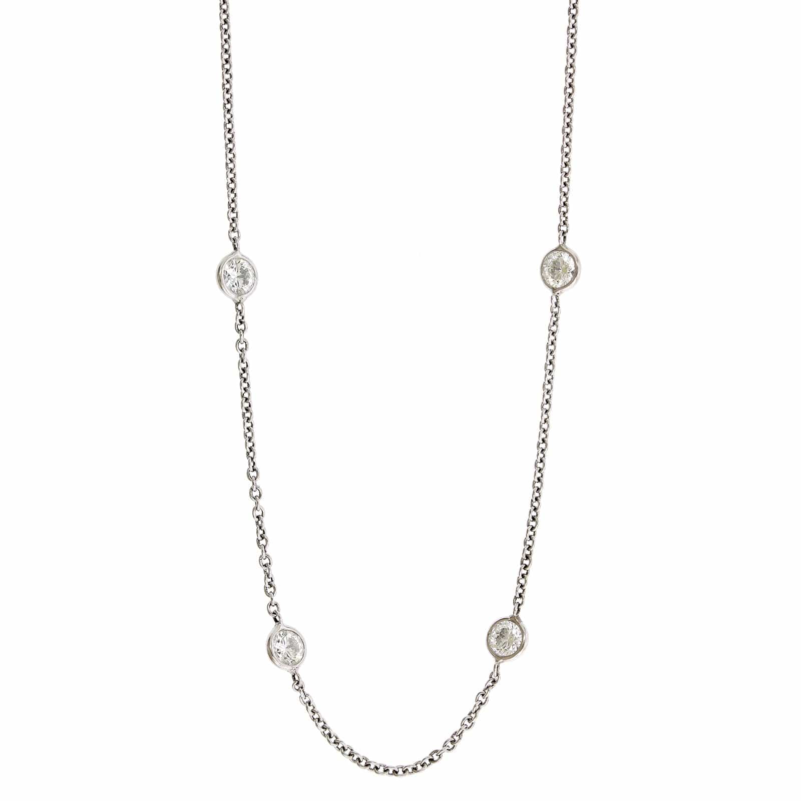 Platinum Diamond By The Yard Necklace