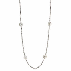 Platinum Diamond By The Yard Necklace