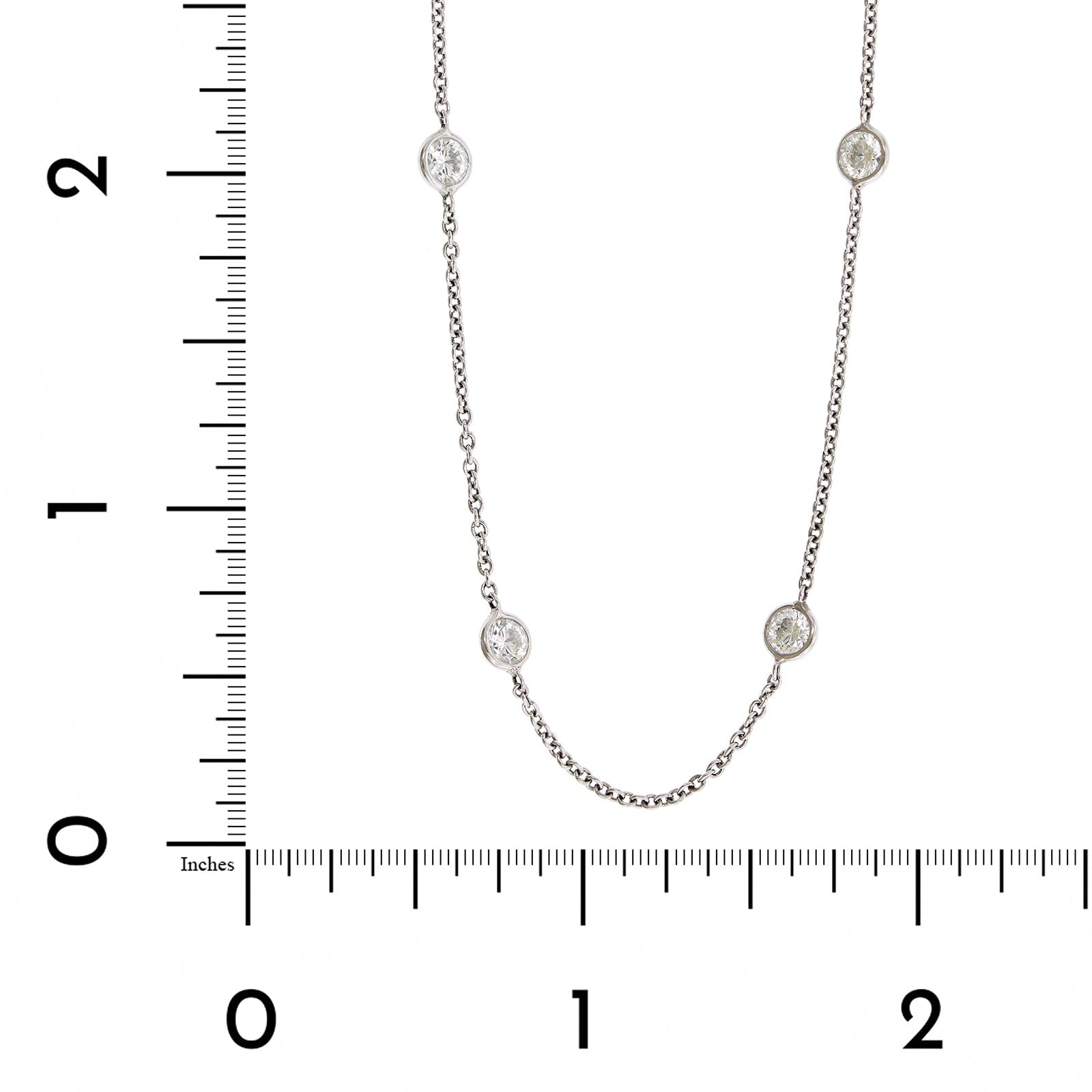Platinum Diamond By The Yard Necklace