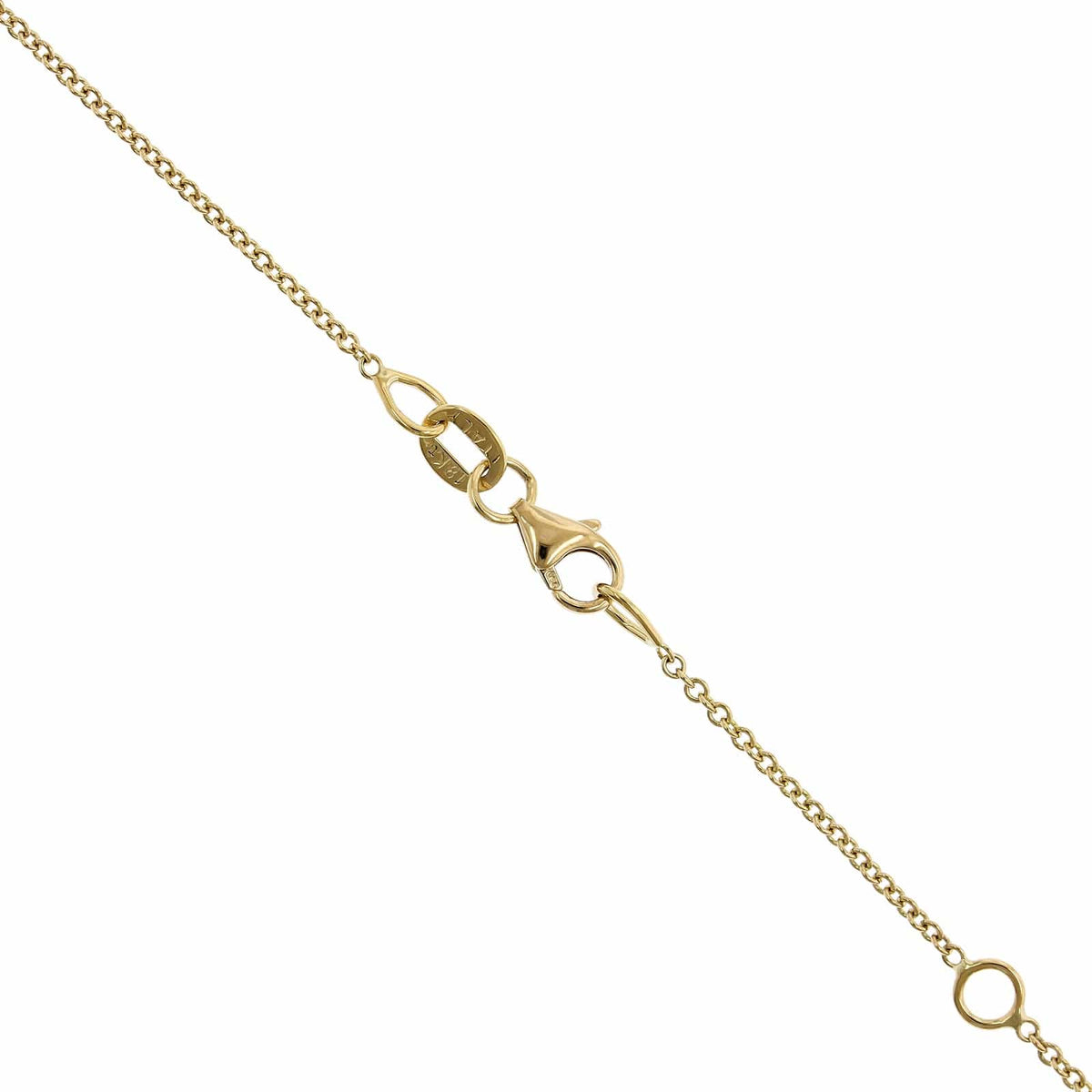 18K Yellow Gold Curve Bar Diamond Necklace