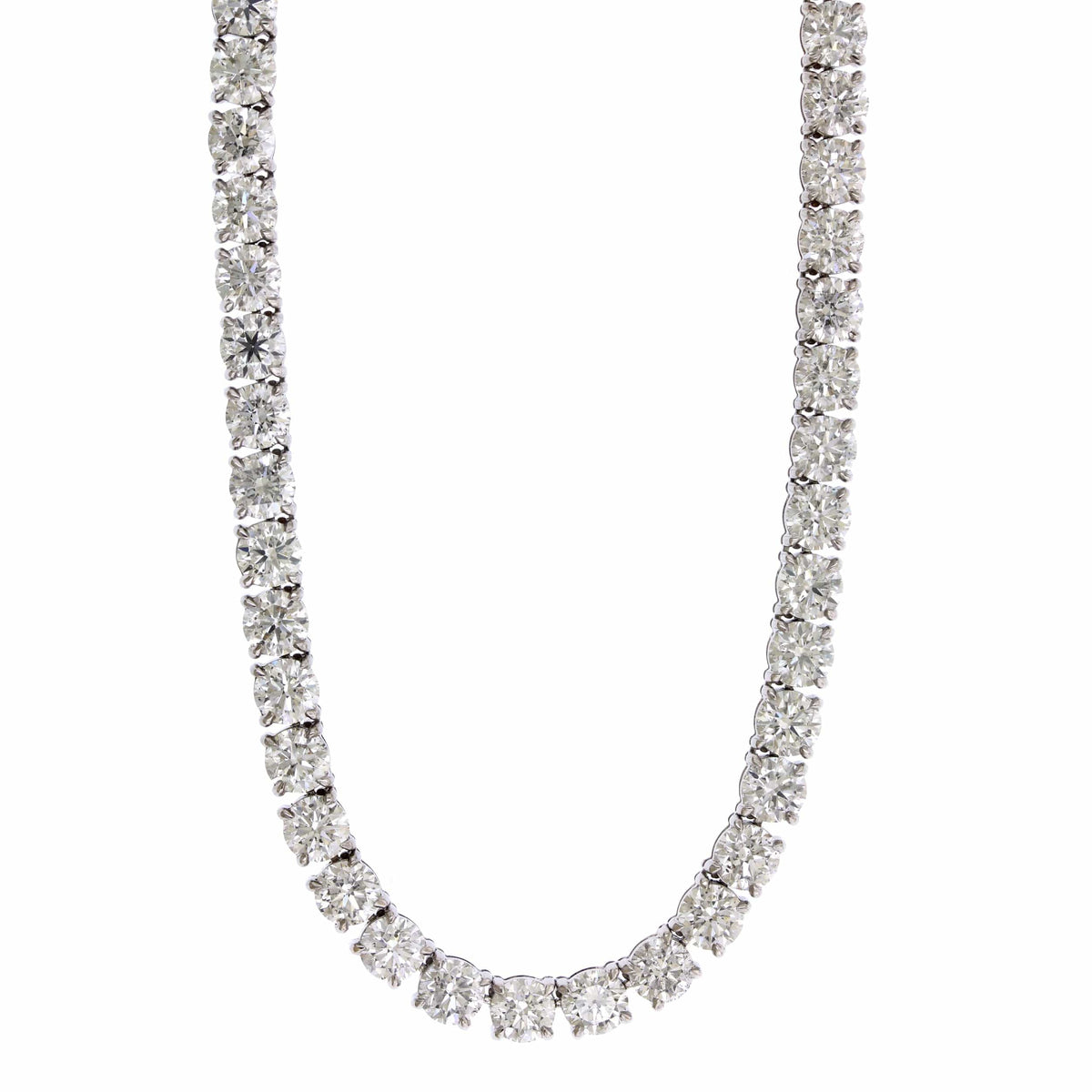 18K White Gold Diamond Tennis Necklace