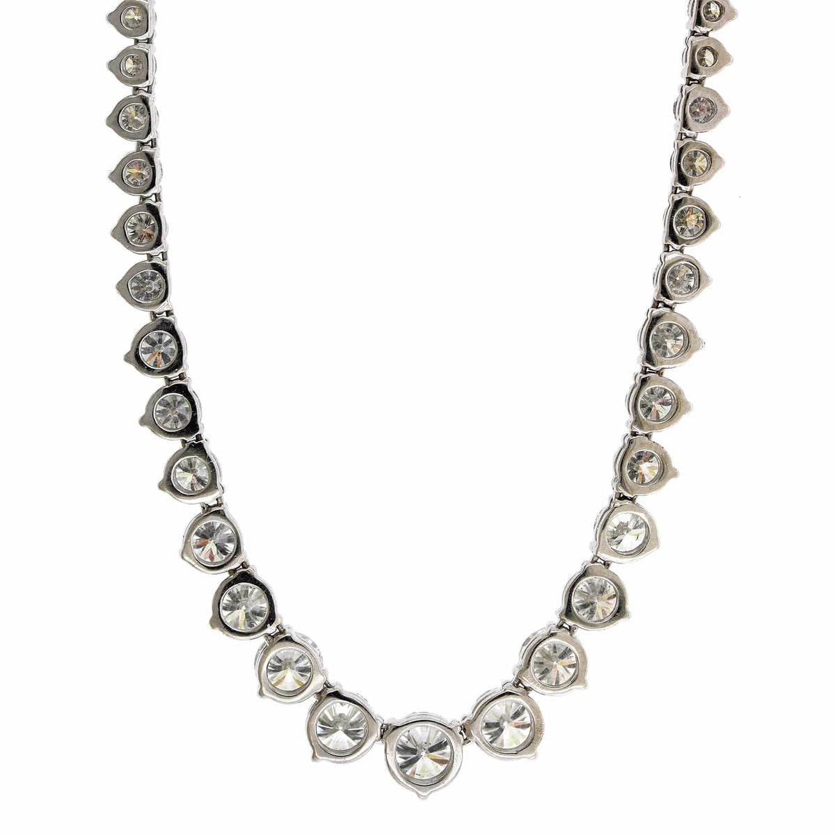 18K White Gold Graduated Diamond Tennis Necklace