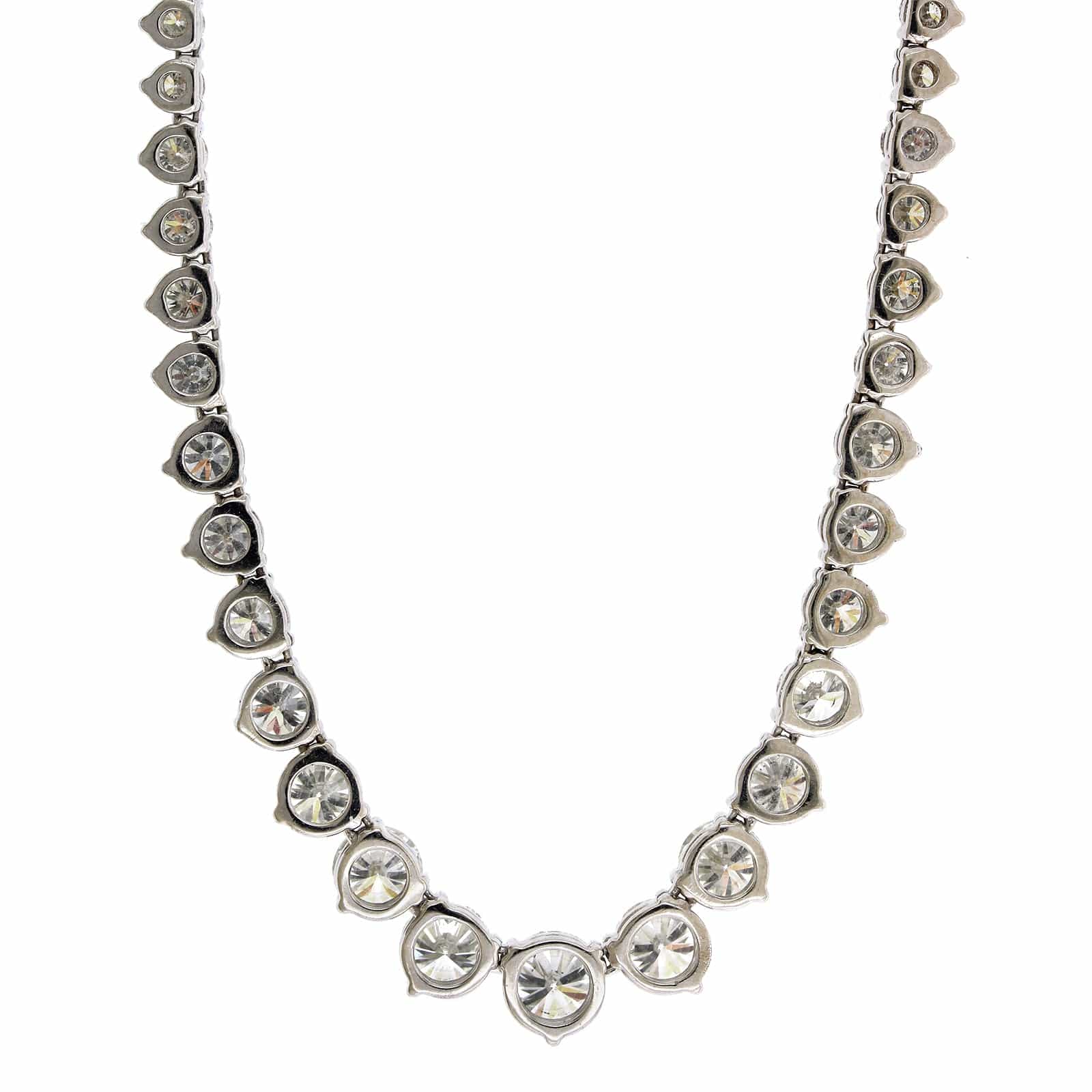 18K White Gold Graduated Diamond Tennis Necklace
