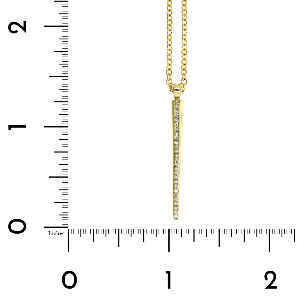 18K Yellow Gold Diamond Cone Pendant