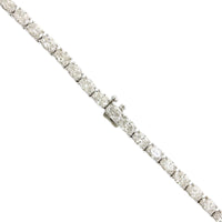 18K White Gold Oval Center Diamond Tennis Necklace
