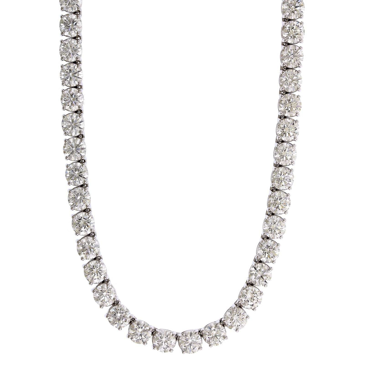 18K White Gold Diamond Tennis Necklace