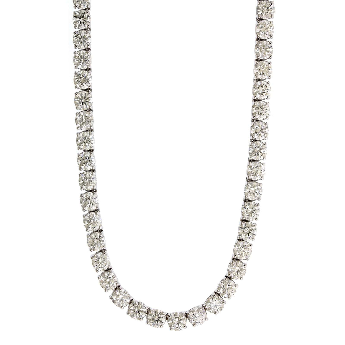 18K White Gold Diamond Tennis Necklace