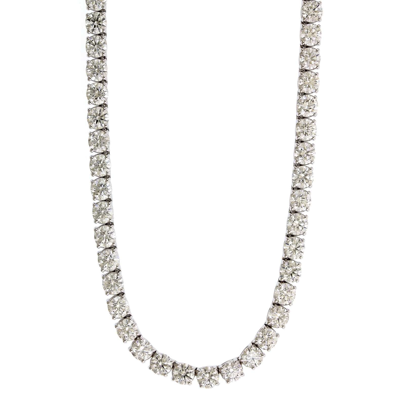 18K White Gold Diamond Tennis Necklace
