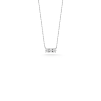 Dana Rebecca 14K White Gold 3 Stone Diamond Bar Necklace