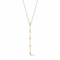 Dana Rebecca 14K Yellow Gold Multi Diamond Shape Vertical Bar Necklace