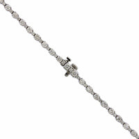 18K White Gold Alternating Round Diamond Necklace