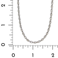 18K White Gold Alternating Round Diamond Necklace
