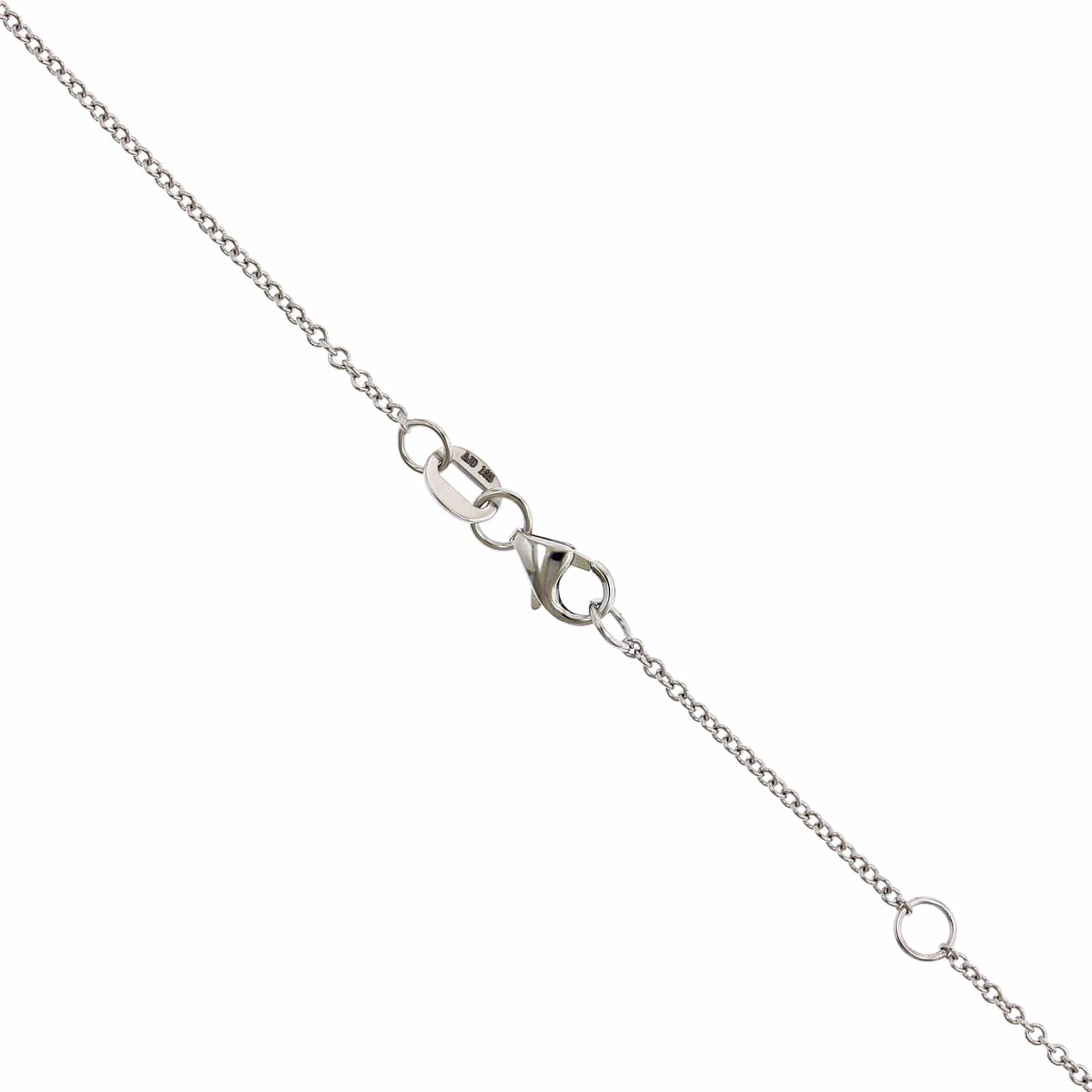 18K White Gold 9 Stone Adjustable Diamond Necklace
