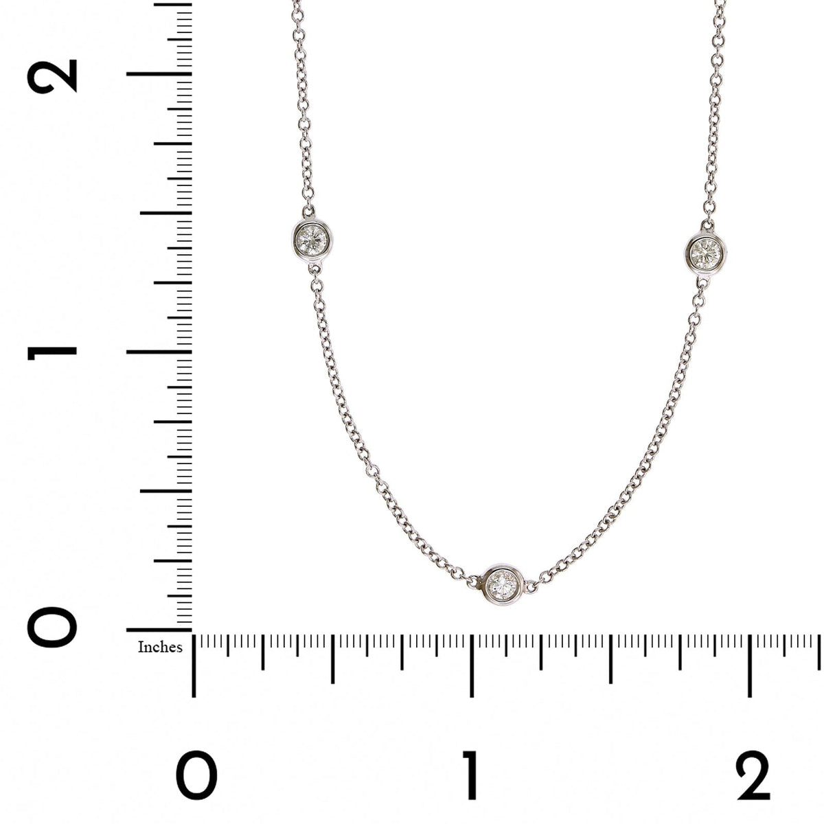 18K White Gold 9 Stone Adjustable Diamond Necklace